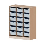 ErgoTray Regal, 3reihig, 3,5 OH,  18 hohe Boxen, B/H/T 104,5x136x50cm 